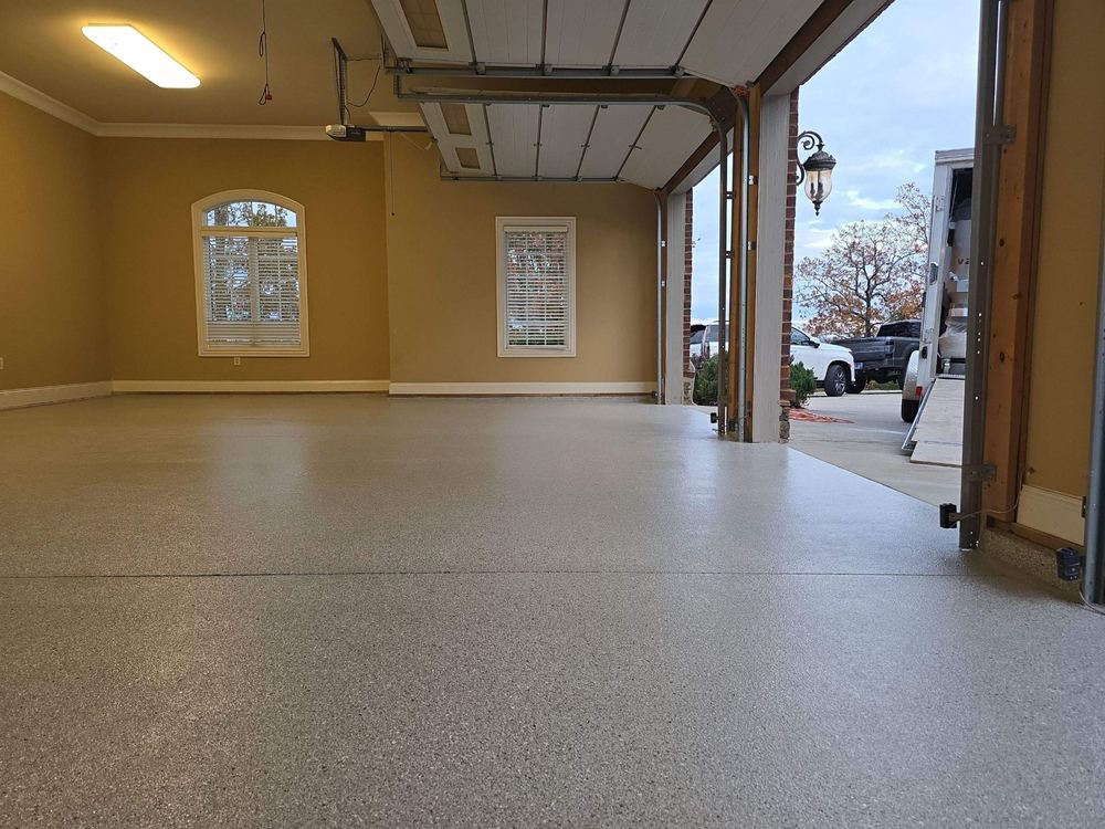 Yellow garage floor coating